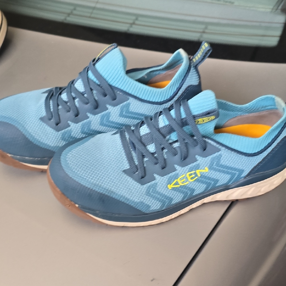 Keen Light Blue and Navy Slip-On Athletic Sneakers